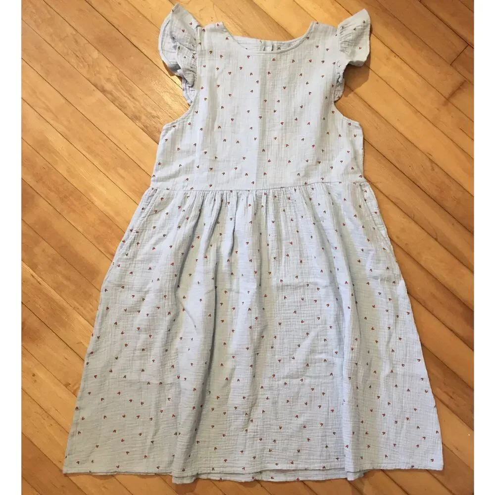 NWT Kids On The Moon Blue Hearts Dress